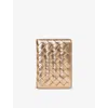 Aspinal Of London Double Fold Credit Card Holder In Champagne Metallic