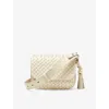 Aspinal Of London Womens Ivory Ella Interlock-weave Leather Crossbody Bag