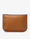 Aspinal Of London Womens  Ella Large Logo-print Grained-leather Pouch In Tan