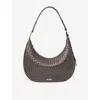 Aspinal Of London Womens Hudson Crescent Leather Cross-body Bag Chocolate In Brown