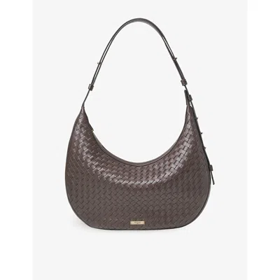 Aspinal Of London Womens Hudson Crescent Leather Cross-body Bag Chocolate In Brown
