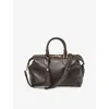 Aspinal Of London Womens Hudson Leather Bowling Bag Darkbrown In Brown