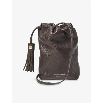 Aspinal Of London Womens Hudson Leather Cross-body Bag Darkbrown In Brown