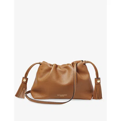Aspinal Of London Womens Tan Hudson Leather Cross-body Bag In Brown