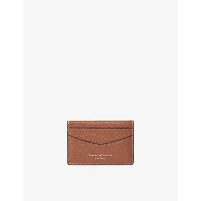 Aspinal Of London Womens  Hudson Slim Leather Card Holder In Tan