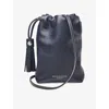 Aspinal Of London Womens Navy Hudson Small Leather Drawstring Crossbody Bag In Navy