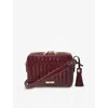 Aspinal Of London Womens Interlock-weave Leather Camera Bag Burgundy In Burgundy