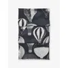 Aspinal Of London Womens Monochrome Large Merino-silk Blend Scarf In Black