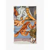 Aspinal Of London Womens Orange Large Merino-silk Blend Scarf In Multi