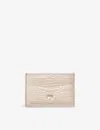 Aspinal Of London Womens Soft Taupe Croc-embossed Leather Cardholder In Soft Taupe
