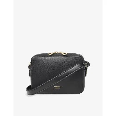 Aspinal Of London Womens Logo-plaque Leather Camera Bag Black