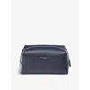 Aspinal Of London Womens Navy London Medium Logo-embossed Leather Cosmetics Case In Navy