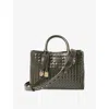 Aspinal Of London Womens Evergreen London Midi Woven Leather Tote Bag In Green
