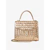 Aspinal Of London Midi Mayfair Top-handle Bag In Champagne Metallic