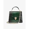 Aspinal Of London Womens Green Mayfair Mock-croc Leather Shoulder Bag