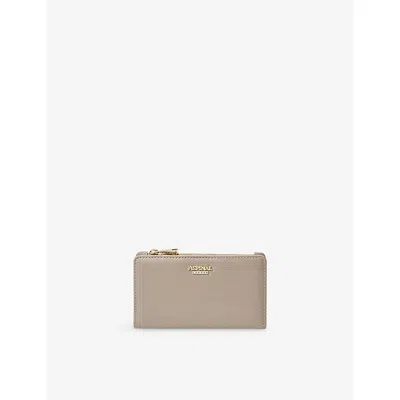 Aspinal Of London Womens Mayfair Small Leather Purse Taupe In Brown