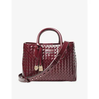 Aspinal Of London Womens Burgundy Midi London Leather Tote Bag
