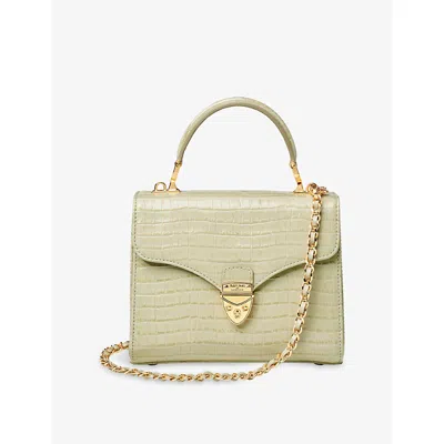 Aspinal Of London Womens Pistachio Midi Mayfair Top-handle Leather Bag