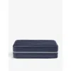 Aspinal Of London Womens Navy Travel Large Grained Leather Jewellery Case In Navy