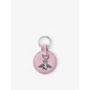 Aspinal Of London Womens Lilac Bee Logo-engraved Leather And Metal Keyring In Lilac