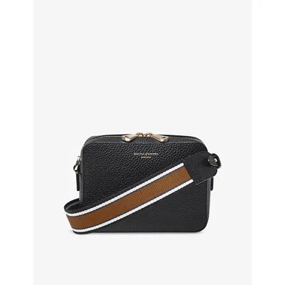 Aspinal Of London Womens Black Camera Grained Leather Crossbody Bag