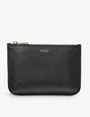 Aspinal Of London Mens Black Ella Medium Logo-print Grained-leather Pouch In Black