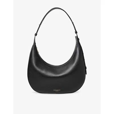 Aspinal Of London Womens  Hudson Crescent Leather Cross-body Bag In Black