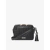 Aspinal Of London Leather Slot Weave Camera Bag In Black