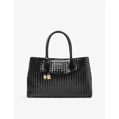 Aspinal Of London Womens Black London Woven Leather Tote Bag