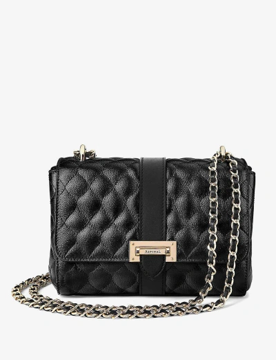 Aspinal Of London Womens Black Lottie Quilted Leather Shoulder Bag