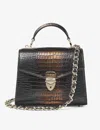 Aspinal Of London Womens Black Mayfair 2 Midi Croc-effect Leather Top-handle Bag In Black
