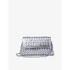 Aspinal Of London Womens Blue Metallic Sunrise Leather Clutch Bag