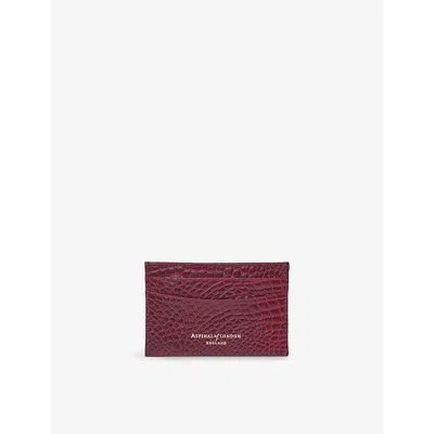 Aspinal Of London Womens  Croc-effect Leather Card Holder