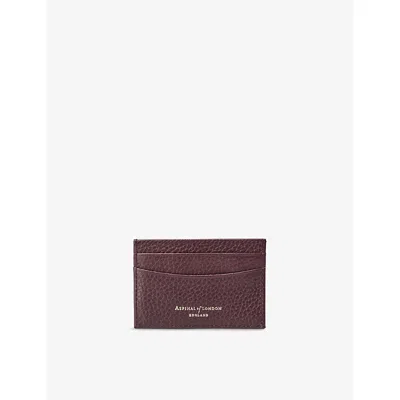 Aspinal Of London Womens Bordeaux Grained Leather Credit Card Case