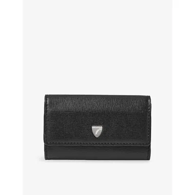 Aspinal Of London Womens Branded Leather Business Card Holder Black
