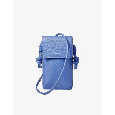 Aspinal Of London Womens  Ella Grained Leather Phone Pouch In Capri Blue