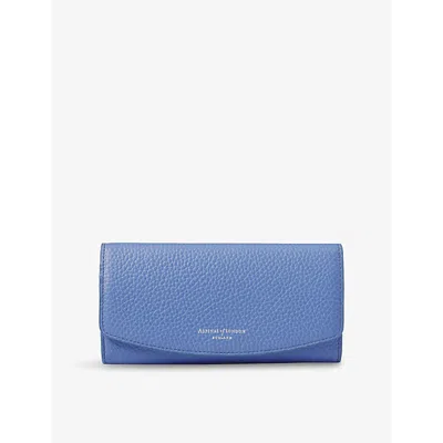 Aspinal Of London Womens  Essential Grained Leather Wallet In Capri Blue