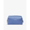Aspinal Of London Womens  London Grained Leather Makeup Bag In Capri Blue