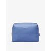 Aspinal Of London Leather London Wash Bag In Capri Blue