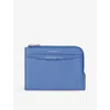 Aspinal Of London Womens  Zipped Grained Leather Travel Wallet In Capri Blue