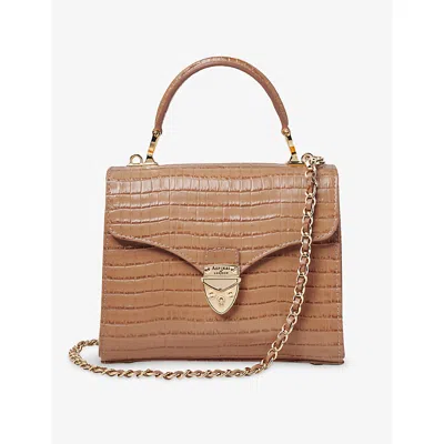 Aspinal Of London Womens Caramel Mayfair Midi Leather Cross-body Bag In Brown