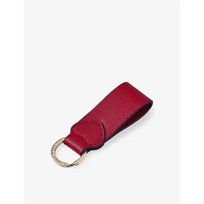 Aspinal Of London Womens Cherry Loop Leather Keyring In Red