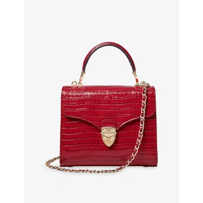 Aspinal Of London Womens Cherry Mayfair Midi Leather Cross-body Bag In Red