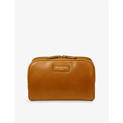 Aspinal Of London Womens Chestnut Harrison Leather Toiletry Bag In Brown