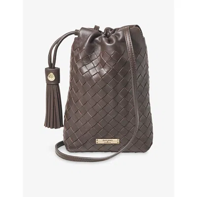Aspinal Of London Womens Hudson Leather Cross-body Bag Darkbrown In Brown