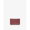 Aspinal Of London Womens Ella Foiled-text Leather Card Holder Merlot In Merlot