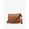 Aspinal Of London Womens Tan Ella Interlock-weave Leather Crossbody Bag In Tan