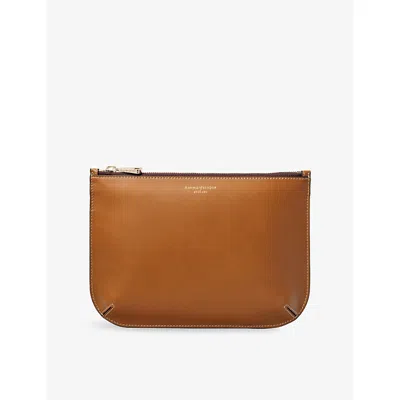 Aspinal Of London Womens Ella Large Leather Pouch Tan