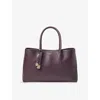 Aspinal Of London Womens Fig London Leather Tote Bag In Purple