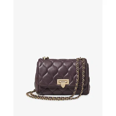 Aspinal Of London Womens Lottie Medium Quilted Leather Shoulder Bag Fig In Purple